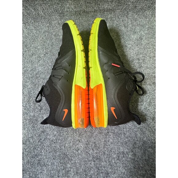 Nike Air Max Mens 11 Sequent 3 'Black Orange Volt lightweight mesh upper - Picture 6 of 16